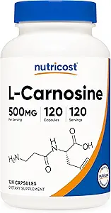 Nutricost L-Carnosine 500mg, 120 Capsules - Gluten Free < Non-GMO