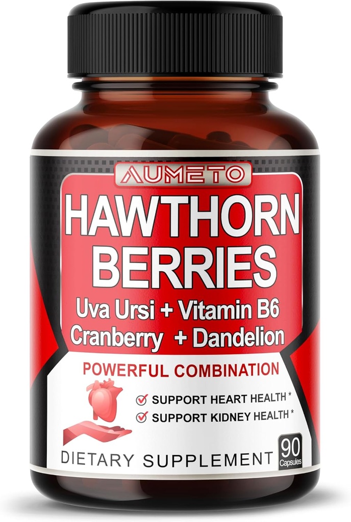 7 in 1 Ultra Hawthorn Berry with Uva Ursi Dandelion Cranberry Apple Sider Vinegar - Heart, Kinney Health Support