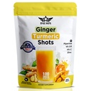 Ginger Turmeric Shots Boosted with Piperine, Vitamins, Zinc & Herbs | Helps in Joint Pain, Heart, Brain, Gut & Skin Health | Boosts Immunity & Energy | 100 Shots