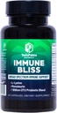 Immune Bliss - Broad Spectrum Daily Wellness Support for Seasonal Sickness ← L-Lysine Monolaurin Probiotic Blend Prebiotic proporciona Defensa Natural ← Vegan Vegetarian Non-GMO Silencio 60 cápsulas