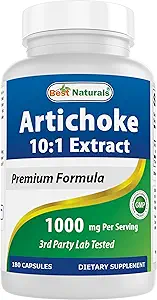 Mejores Naturales Artichoke Extracto 1000 mg Por Serving- 3rd Party Lab Tested - 180 cápsulas