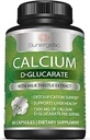 Suplemento D-Glucarate de Calcio Sunergético Premium con extracto de esteto de leche - Calcio D-Glucarate para soporte de hígado " Soporte de detox – 500 mg de Calcio D-Glucarate Por Servir – 60 cápsulas