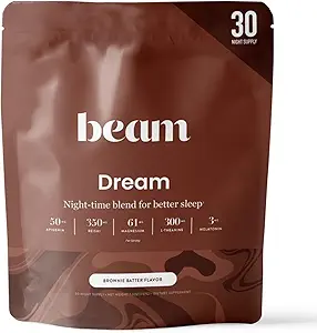 Beam Dream Sleep Powder, L-Theanine, Apigenin, Reishi y Magnesium, Third Party Tested Natural Sleep Aid &amp; Sleep Supplement for Deep Sleep, Relax and Recovery, Natural Sleep Support, 30 Servings