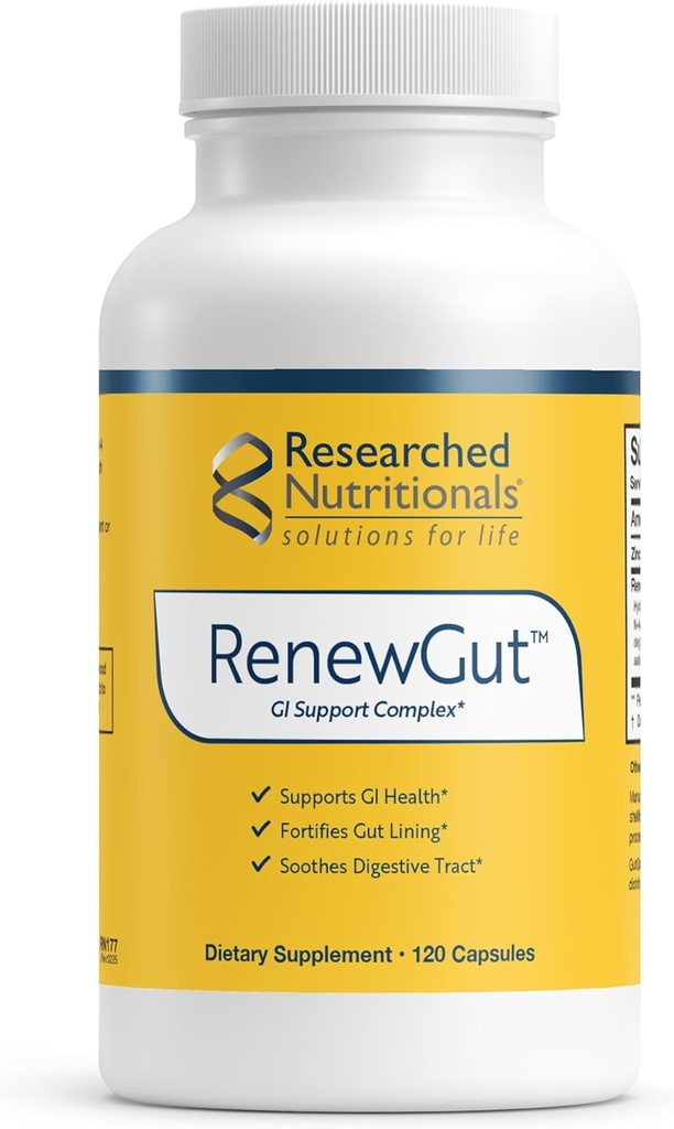 RenewGut - Complejo GI para apoyar a Gut Lining, Healthy Histamine Levels " Digestive Health - Collagen Peptides, Zinc Carnosine, DGL & N Acetyl Glucosamine (120 cápsulas)