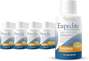 Medtrition Expedite Liquid Collagen, Peach Mango, 2 Fl Oz, Pack of 48 - Nutrition Support for General, Orthopedic &amp; Cosmetic Surgery Recovery