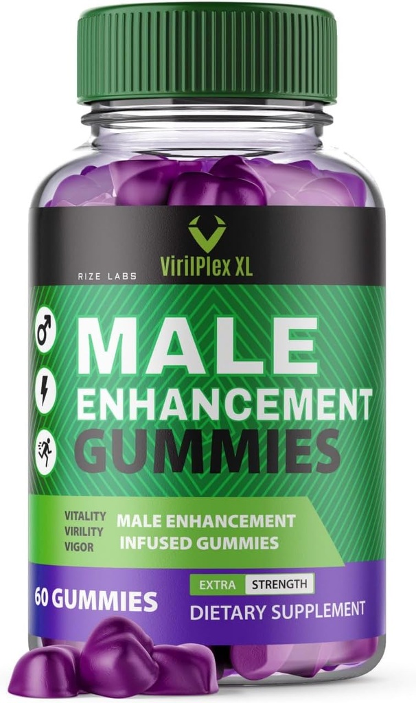VirilPlex XL Male Performance Gummies, Fórmula Premium para la Salud y el Bienestar, VirilPlex XL para Hombres Gummys para ofrecer beneficios de rendimiento de pico, VirilPlexXL Gomitas (60 Gummies)