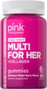 PINK Multivitamin Gummies for Women ← Non-GMO & Gluten Free TEN Plus Collagen &amp; Biotin ← Mixed Berry Flavor