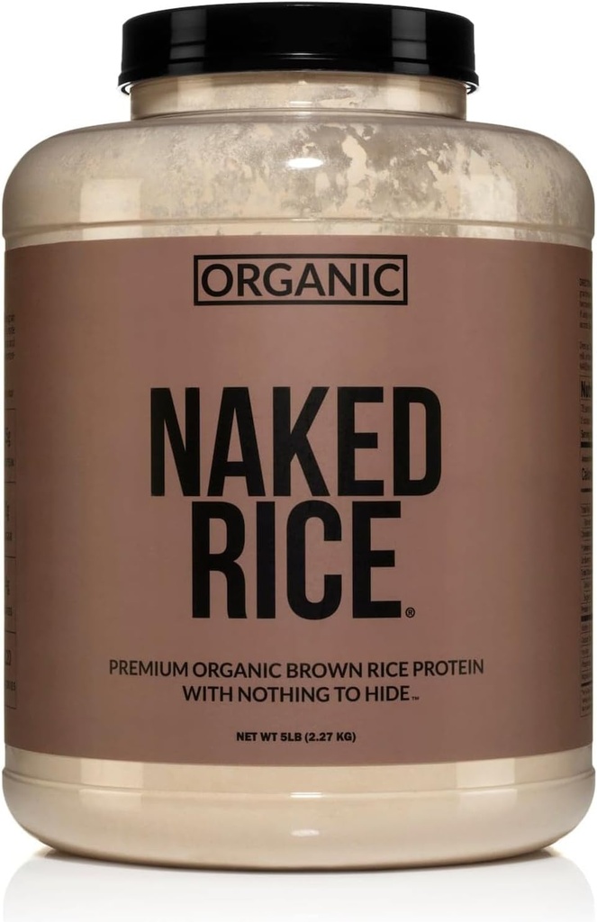 Naked Rice - Organic Brown Rice Protein Powder - Vegan Protein Powder - 5Lb Bulk, GMO Free, Gluten Free &amp; Soy Free. Plant-Based Protein, No Artificial Ingredients - 76 Servings