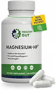 Magnesio-HP de Gut sano TENIDO Glycinate Ultra Puro con Cero Fillers TEN 180 mg Magnesium Glycinate TEN 60 Servings