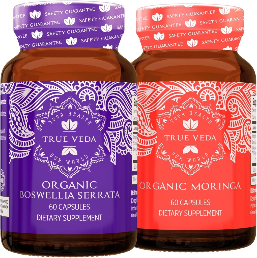 True Veda Boost Bundle USDA Organic ← Multi-Award-Winning ← Boswellia Serrata ← Moringa Capsules