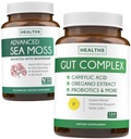 Bundle of Gut Complex " Irish Sea Moss - Inner Thrive Combo - Complejo Gut con caprílico ácido " Irish Sea Moss Capsules - Raw Vegan Suplemento con BioPerine (Non-GMO " Orgánico) - 60 cápsulas