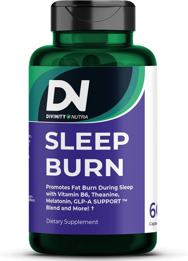 Sleep Burn Night Time Fat Burner,Night Shred Fat Burner and Natural Sleep Support for Men and Women,Metabolism Booster with Vitamin B6,L-Theanine Melatonin Astragalus Ceylon Cinnamon Berberine 60ct