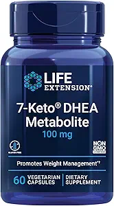 Metabolito de la extensión de vida 7-Keto DHEA – Arrojar su horno de carga de grasa – libre de gluten – 100 Mg – 60 cápsulas vegetarianas