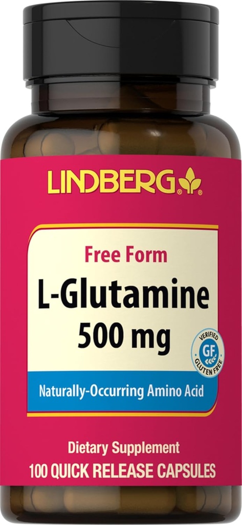 Lindberg L Glutamine Capsules for Women and Men TEN 500mg TENIDO 100 Píldoras TENIDO SUPLEMENTO DE FORMA GRATUITO