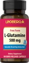 Lindberg L Glutamine Capsules for Women and Men | 500mg | 100 Pills | Free Form Supplement | Non-GMO, Gluten Free