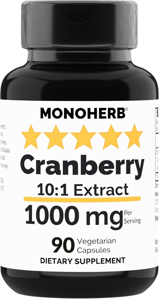 MONOHERB Cranberry Extract 1000 mg - 90 cápsulas vegetarianas