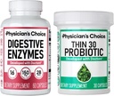 CHOICE de Physician - Beat Bloat + Soporte Weight Management Bundle: Digestive Enzymes + Thin-30 Probiotic