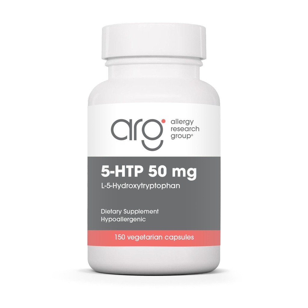 Allergy Research Group 5-HTP 50mg Supplement - Serotonin for Men & Women, Sleep Support, L-5-Hydroxytryptophan, Pure, Vegetarian Capsules - 150 Count