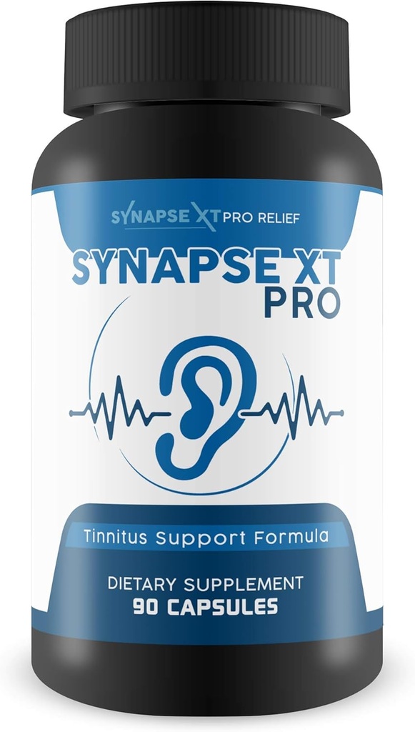 Synapse XT Pro - Tinnitus Support Fórmula - Soporte Inflamación reducida, ruido, oxidación - Propietario Tinnitus Herbal Relief Fórmula - Ginseng, Turmeric, &amp; Muchos más hierbas, 90 Cuenta (Pack of 1)