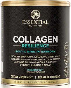 Essential Nutrition Collagen Resilience - Hydrolyzed Collagen Peptides Powder with Hyaluronic Acid, Silicon, Amino-Acids & Passion Flower Extract - Passion Fruit - 14.3 oz (30 Servings)