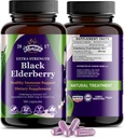Black Elderberry Capsules Silencio 180 Conde ← Sambucus Elderberry Vitaminas, Non-GMO, Gluten Free, Organic Elderberry Extract Sambucus Nigra