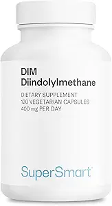Supersmart - Suplemento DIM 400mg por día (Diindolylmethane) - Saldo natural para hombres " mujeres que viven sin gluten " - 120 cápsulas vegetarianas