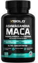 Ashwagandha 5,000mg + Maca Root Negro, Rojo, Amarillo 4,000mg, Rhodiola & L-Theanine: 30:1 Extracto Ashwagandha Capsules, 20:1 Extracto Maca Root Capsules - Suplemento para Hombres y Mujeres