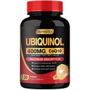 DRFOSTER Coq10 400mg Softgels Ubiquinol - Co Q 10 Suplemento Coenzima q10 Cq10 400mg Plus Vitamina E, PQQ, Black Pepper for Heart Health, 120 Cuentas