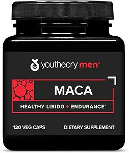Teoría Hombres Maca - Suplemento Vegan Maca para Hombres - Soporta Energía, resistencia* - Dairy, Soy &amp; Gluten Gratis - 120 cápsulas vegetales