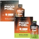 Frog Fuel Ultra &amp; Ultra Energized Pre Workout Shot Bundle con 1500mg Beta Alanine, Electrolytes 8g Protein Nano-Hydrolyzed Grass Fed Collagen, 10g Carbs, Berry, 1.2 oz Packets, 48 Pack Pack