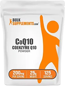 BulkSupplements.com Coenzyme Q10 Powder - Coenzyme Q10 200mg Suplemento, Suplemento Nutricional - Gluten Free, 200mg por Serving, 25g (0.88 oz) (Pack of 1)