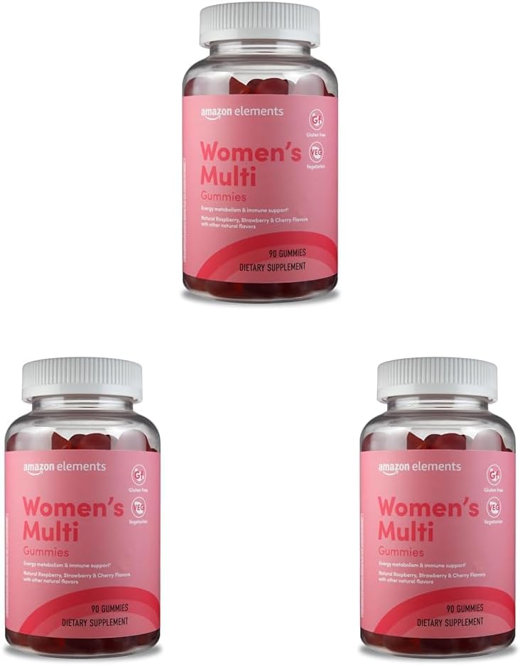   Elements - Adult Women’s Organic Multivitamins, 90 Gummies (30 Servings), Vegetarian, Gluten Free (Previously Revly) (Pack of 3)
