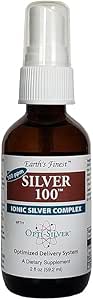 Complejo de plata 100 Ionic con sistema de entrega optimizado Opti-Silver para soporte inmunitario - 100 ppm, 2oz (59.2mL) - Spray