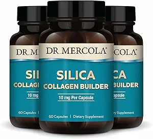 Dr. Mercola Silica Collagen Builder - Plant-Based Silica Supplement to Support Skin, Hair, Nail & Bone Health - Non-GMO, Gluten-Free &amp; Soy-Free - 180 Capsules (90 Servings)