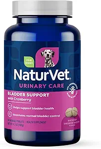 NaturVet – Soporte de la vejiga para perros – Plus Arándano Silencioso Apoyos Control de la vejiga saludable " Urination normal TEN 60 Time Release Chewable Tablets