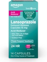 Cuidado básico Lansoprazole Delayed Release Capsules, 15 mg, Treats Frequent Heartburn, 14 Conde