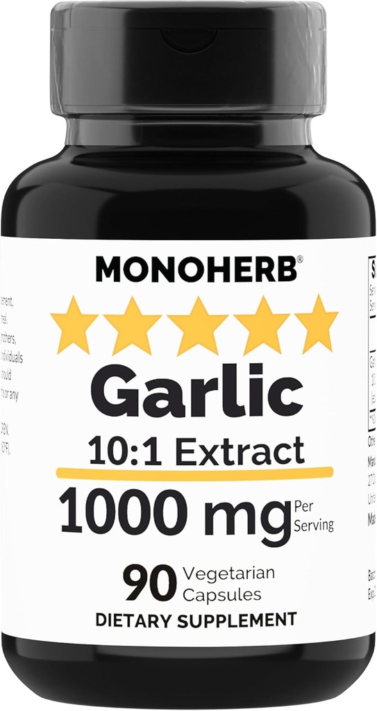MONOHERB Garlic Extract 1000 mg - 90 Vegetarian Capsules