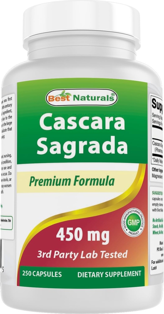 Mejores Naturales Cascara Sagrada 450 mg 250 cápsulas