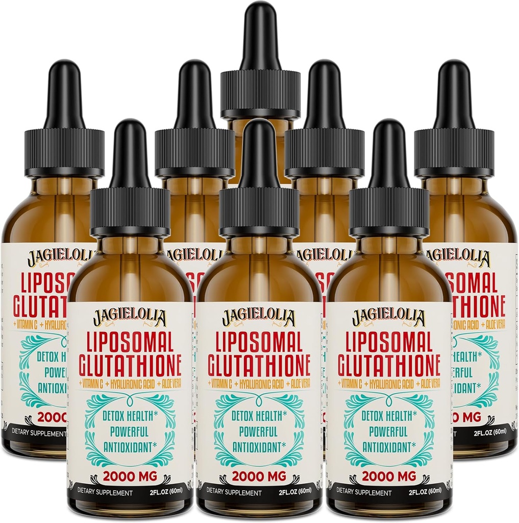 Liposomal Glutathione Liquid 2000MG – Antioxidante Detox Suplemento para Mujeres &amp; Hombres, Defensa del envejecimiento, Función del hígado &amp; Energía, con ácido hialurónico + Aloe Vera + Vitamina C, Natural &amp; Vegan, 16 FL.OZ