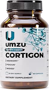 UMZU Cortigon Cortisol Support Supplement, 30 Day Supply – Natural Formula with Ginkgo Biloba, Phosphatidylserine, Vitamin B12 &amp; B6 – Supports Healthy Stress Management, Mood, Focus &amp; Cognitive Health