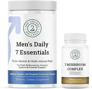 Total Wellness Duo - 7 Mushroom Complex " Men's Daily 7 Essentials for Complete Nutritional Support