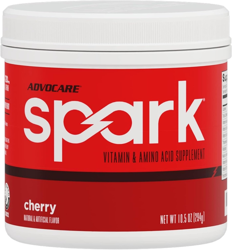 AdvoCare Spark - Energy Drink Mix - Vitamin &amp; Amino Acid Supplement - Supports Energy & Focus - Portable Immune Support - Sugar-Free - Cherry, (10,5 oz)