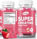 Super Creatine Monohydrate Gummies for men and women, Sugar-Free, 30 Servings, 5g of Creatine Por Serving, Vegan, Gluten-Free, Bodybuilding Recovery Suplemento para aumentar el tamaño del músculo y la fuerza