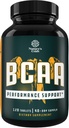 Suplemento de Aminoácidos de Cadena de Rama - Vegan BCAA Tablets Post Workout Muscle Recovery and Muscle Growth Support - Branched Chain Amino Acids Supplement for Men and Womens Workout Recovery 120 Count
