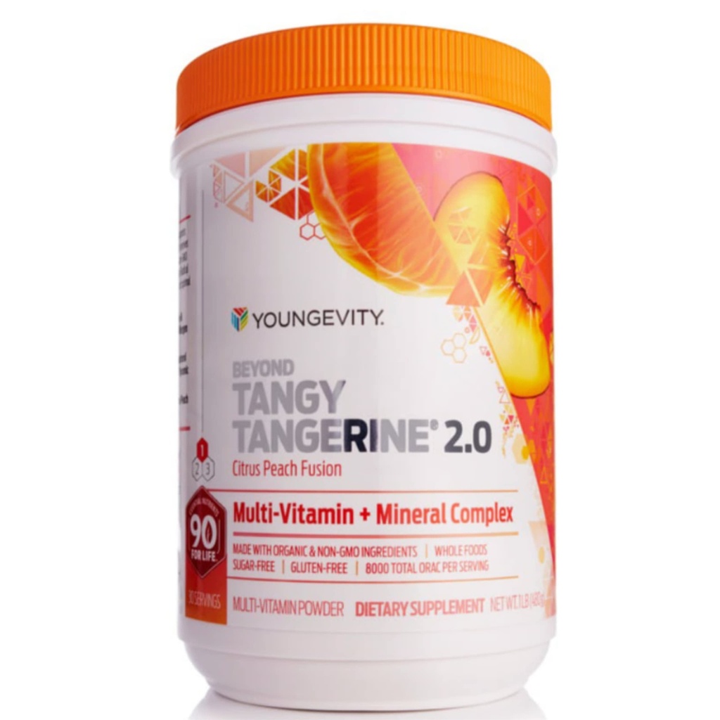 Youngevity Beyond Tangy Tangerine 2.0 Citrus Peach Fusion Multi-Vitamin & Mineral Complex - Hecho con alimentos naturales y completos Ø ORAC