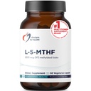 Diseños para la salud L 5-MTHF - Quatrefolic L Methylfolate Suplemento 5mg (8500 DFE) - Suplemento de Folato Metilado para Hombres - Apoyo Metilación - No GMO, Gluten Free (60 cápsulas)