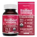 BioBeet® Max Strength Beet Root Capsules - 21:1 Concentrate, Each Serving Derived from 28,350 mg Organic Beetroot - Absorption Enhancement with BioPerine® Black Pepper Extract (60 Capsules)