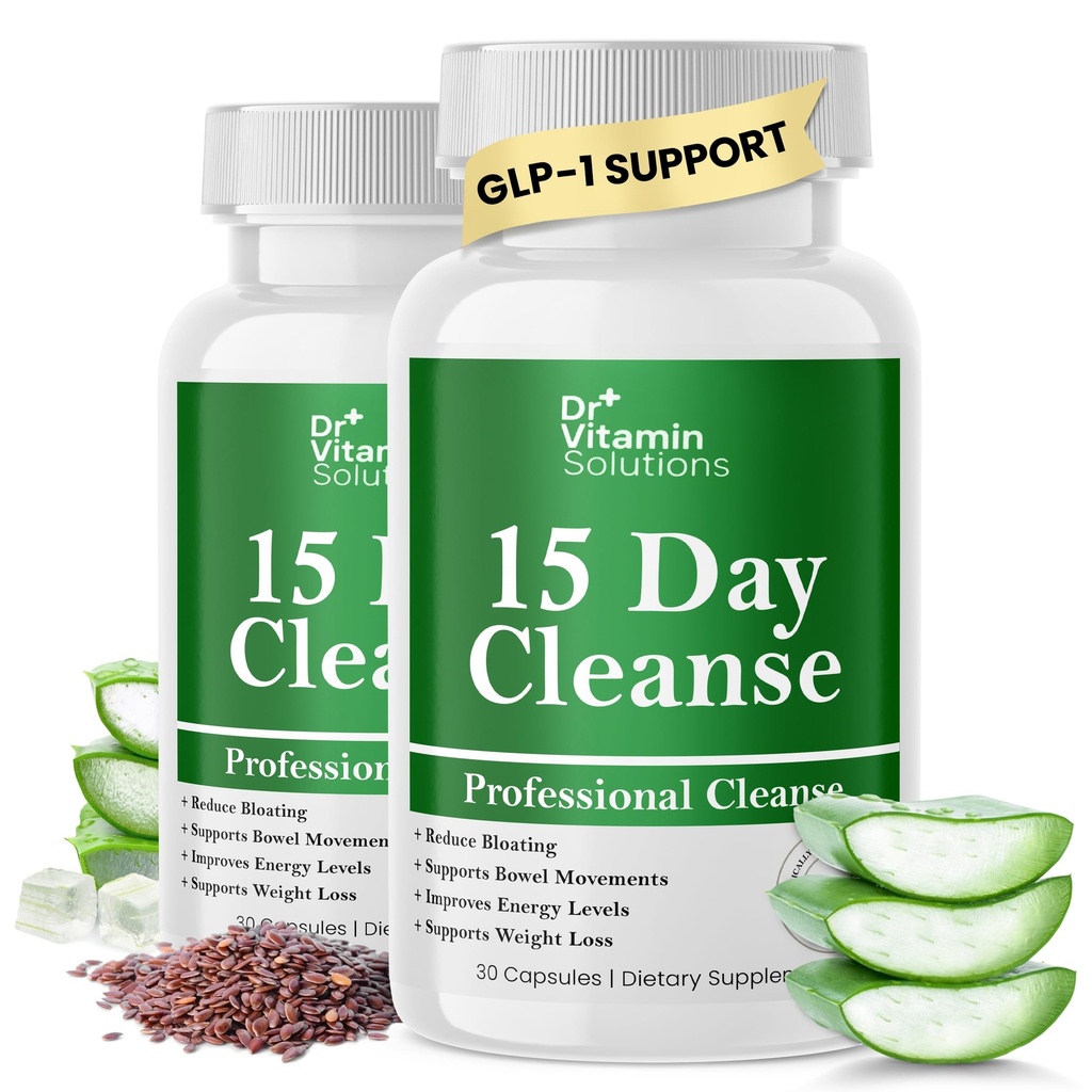 15 días Gut Cleanse Detox for Women w/ GLP-1 Support - Natural Colon &amp; Detox Cleanse for Weight Loss - Bloating &amp; Constipation Relief - Flushes Toxins & Supports Immunity - 60 Ct.
