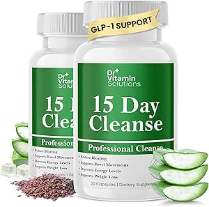 DR VITAMIN SOLUTIONS 15 Day Gut Cleanse Detox for Women w/GLP-1 Support - Natural Colon &amp; Detox Cleanse for Weight Loss - Bloating &amp; Constipation Relief - Flushes Toxins & Supports Immunity - 60 Ct.