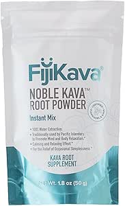 FijiKava Instant Kava Kava Powder 50g – Premium Kava Root Powder con alto contenido de Kavalactone – Ayuda de relajación natural para la calma, alivio de estrés y soporte para el sueño – Fácil a Mix
